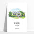 Custom House Watercolor Portrait Print