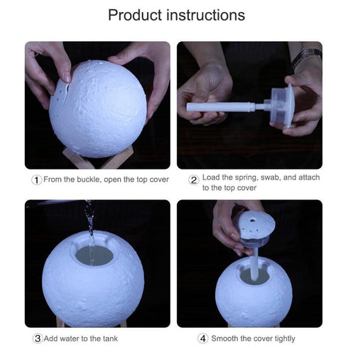 LevMoon 2 - 3D Moon Lamp Humidifier