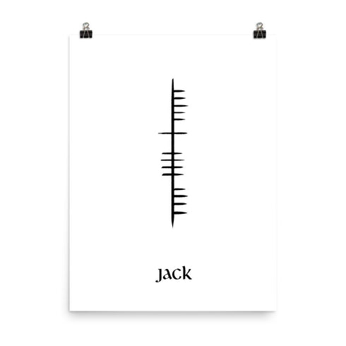 Ogham Personalised Name Minimalist Calligraphy Print