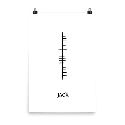 Ogham Personalised Name Minimalist Calligraphy Print