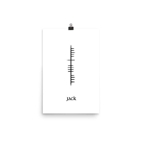 Ogham Personalised Name Minimalist Calligraphy Print
