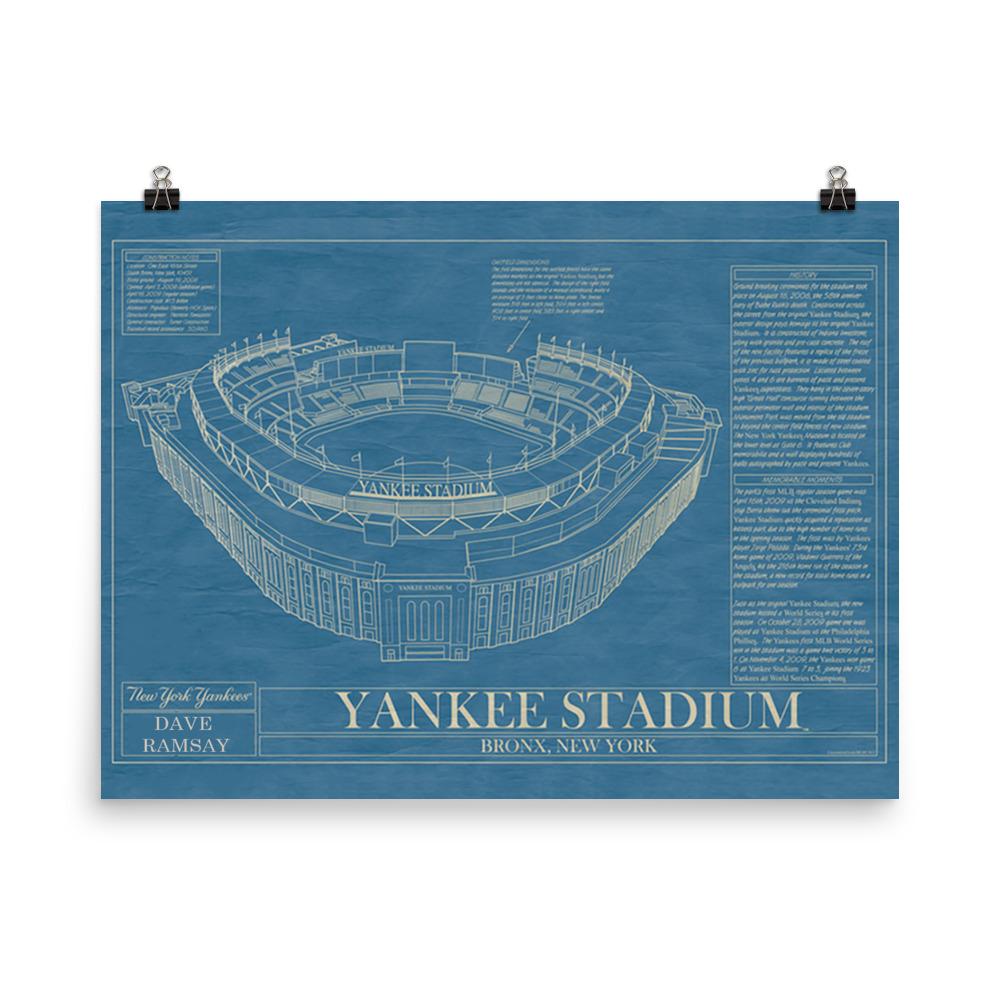 New York Yankee Stadium Giclee Print From Original Watercolor 