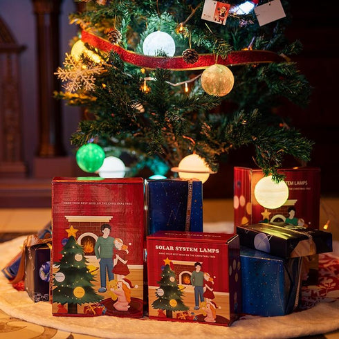 Spacemas - 3D Solar System (Planetary) Lamp Ornaments for Christmas Tree Decor