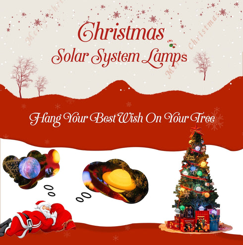 Spacemas - 3D Solar System (Planetary) Lamp Ornaments for Christmas Tree Decor