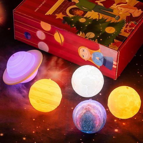 Spacemas - 3D Solar System (Planetary) Lamp Ornaments for Christmas Tree Decor