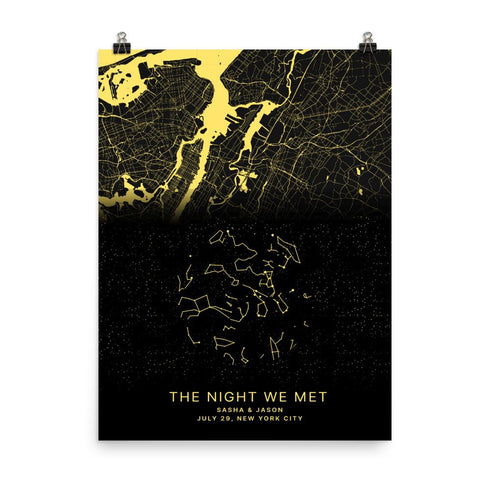 Urelas City + Star Map Personalized Print