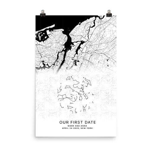 Urelas City + Star Map Personalized Print