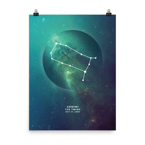 Zodiac Constellations Print (Gemini)